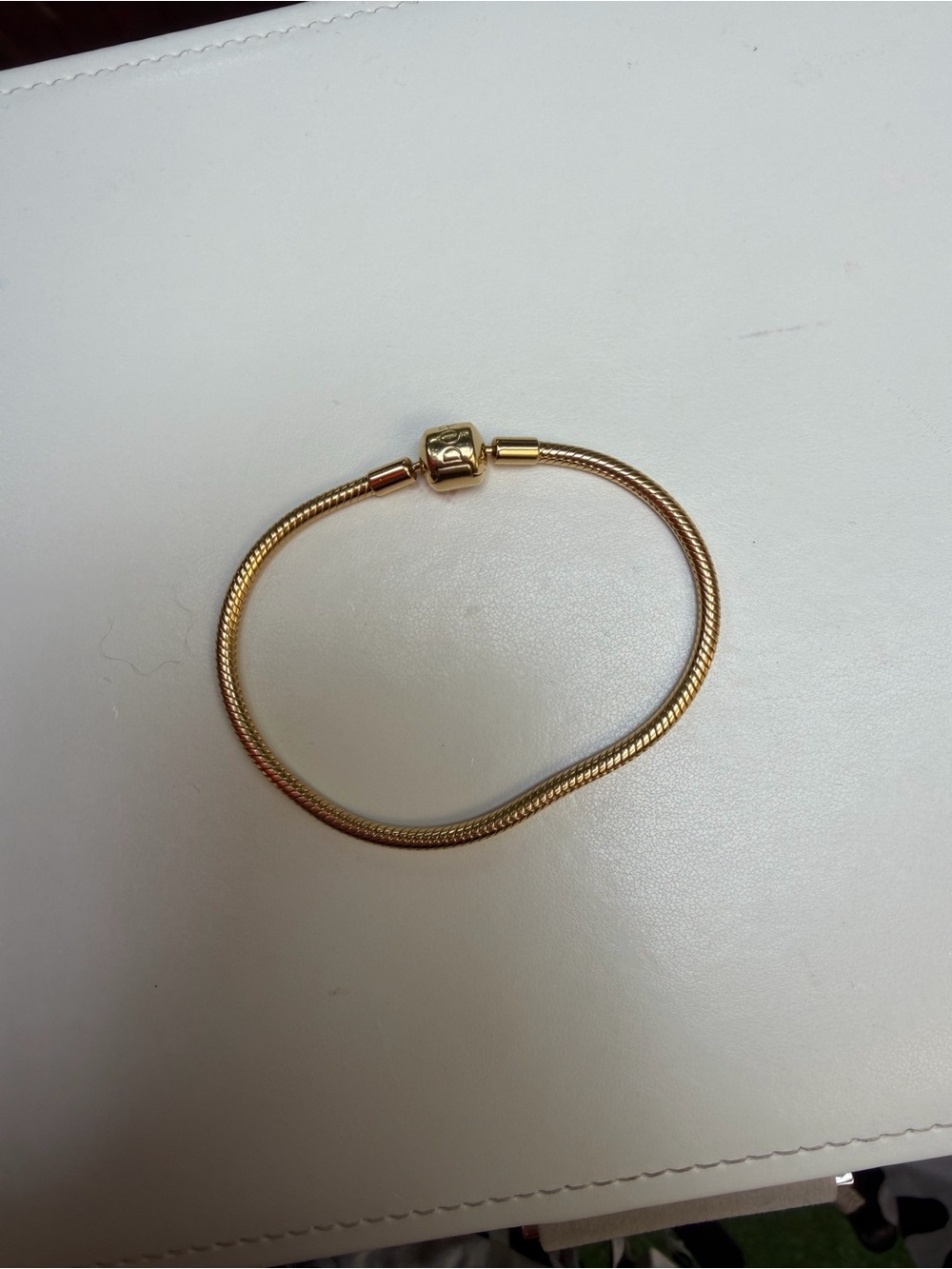 Pandora Classic Gold-Plated Snake Chain Bracelet with Polished Barrel Clasp